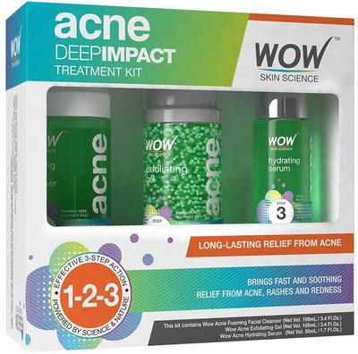 WOW Skin Science ACNE DEEP IMPACT KIT 250 ml(Set of 3)