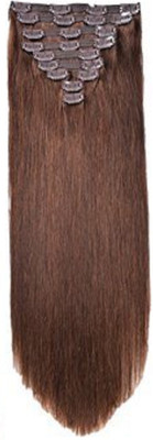 

Fully Extension Clips In Human 10 pcs, 100 grams (20 inch , Medium Brown) Hair Extension