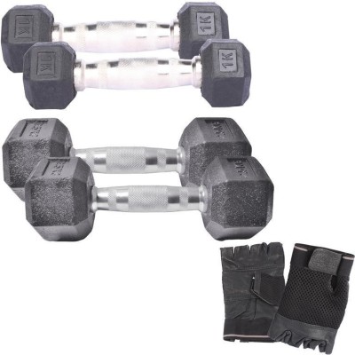 

Royal 1Kg 2Pc HexaGonal Dumbell with 2.5Kg 2Pc HexaGonal Dumbell Hand Gloves Gym & Fitness Kit