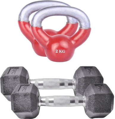 

Royal 2.5Kg 2Pc HexaGonal Dumbell with 2Kg 2Pc Kettle Bell Gym & Fitness Kit