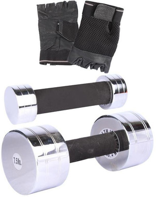 

Royal 1 Kg 1 Pc Chrome Dumbell with 7.5 Kg 1 Pc Chrome Dumbell Hand Gloves Gym & Fitness Kit