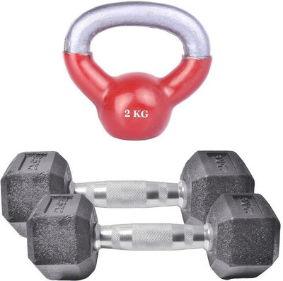 

Royal 2.5Kg 2Pc HexaGonal Dumbell with 2Kg 1Pc Kettle Bell Gym & Fitness Kit