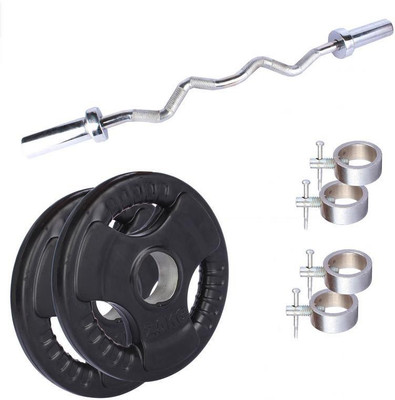 

Royal 2.5 Kg 2 Pc Olympic Plates 55 MM with 1 Silver 3 Ft Zig Zag Rod with Lock Home Gym Combo(0 - 20 kg)