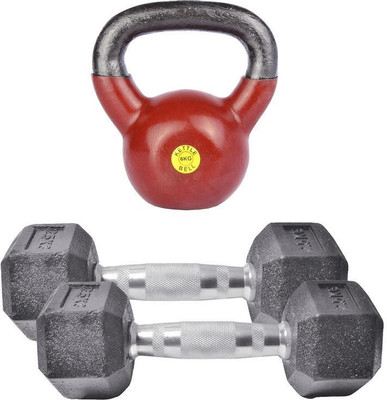 

Royal 2.5Kg 2Pc HexaGonal Dumbell with 6Kg 1Pc Kettle Bell Gym & Fitness Kit