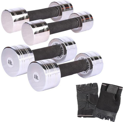 

Royal 2.5 Kg 2 Pc Chrome Dumbell with 4 Kg 2 Pc Chrome Dumbell Hand Gloves Gym & Fitness Kit