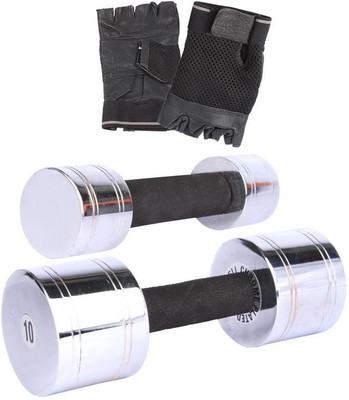 

Royal 2 Kg 1 Pc Chrome Dumbell with 10 Kg 1 Pc Chrome Dumbell Hand Gloves Gym & Fitness Kit