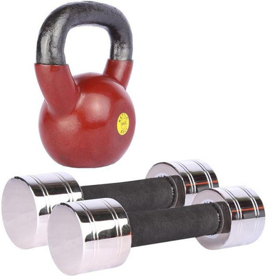 

Royal 2.5 Kg 2 Pc Chrome Dumbell with 6 Kg 1 Pc Kettle Bell Gym & Fitness Kit
