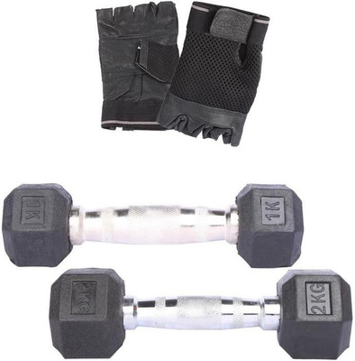 

Royal 1 Kg 1 Pc Hexa Gonal Dumbell with 2 Kg 1 Pc Hexa Gonal Dumbell Hand Gloves Gym & Fitness Kit