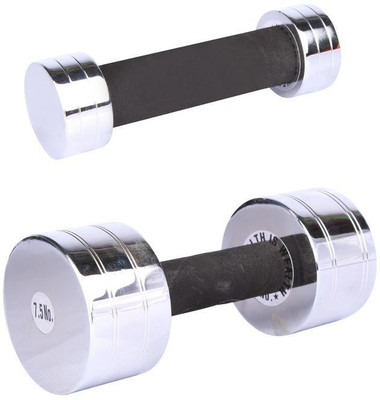 

Royal 1 Kg 1 Pc Chrome Dumbell with 7.5 Kg 1 Pc Chrome Dumbell Fixed Weight Dumbbell(8.5 Kg), Colored