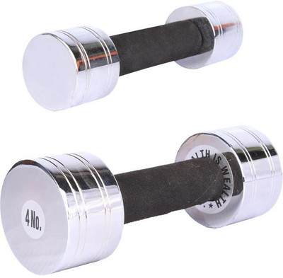 

Royal 2 Kg 1 Pc Chrome Dumbell with 4 Kg 1 Pc Chrome Dumbell Fixed Weight Dumbbell(6 Kg), Colored
