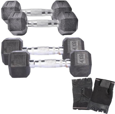 

Royal 2.5Kg 2Pc HexaGonal Dumbell with 4Kg 2Pc HexaGonal Dumbell Hand Gloves Gym & Fitness Kit