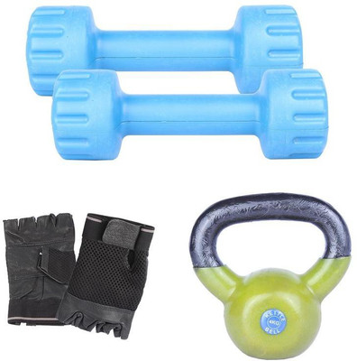 

Royal 1 Kg 2 Pc PVC Dumbell with 4 Kg 1 Pc Kettle Bell Hand Gloves Gym & Fitness Kit