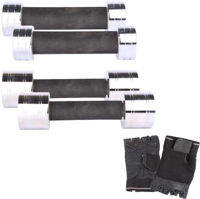 

Royal 1 Kg 2 Pc Chrome Dumbell with 2.5 Kg 2 Pc Chrome Dumbell Hand Gloves Gym & Fitness Kit