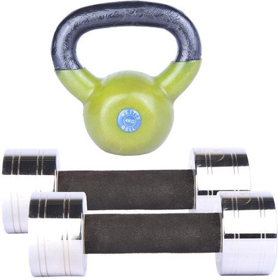 

Royal 4 Kg 2 Pc Chrome Dumbell with 4 Kg 1 Pc Kettle Bell Gym & Fitness Kit