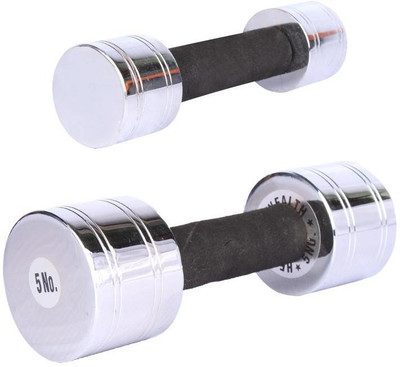 

Royal 2 Kg 1 Pc Chrome Dumbell with 5 Kg 1 Pc Chrome Dumbell Fixed Weight Dumbbell(7 Kg), Colored