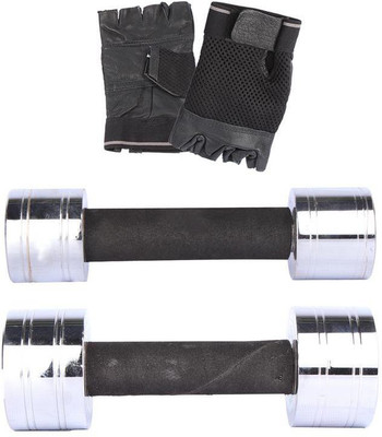 

Royal 2 Kg 1 Pc Chrome Dumbell with 3 Kg 1 Pc Chrome Dumbell Hand Gloves Gym & Fitness Kit
