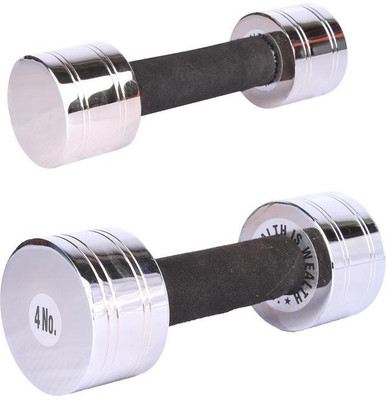 

Royal 2.5 Kg 1 Pc Chrome Dumbell with 4 Kg 1 Pc Chrome Dumbell Fixed Weight Dumbbell(6.5 Kg), Colored