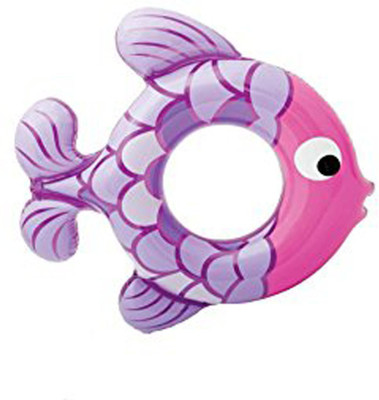 

SWASH Fish shape inflatable swimming floating ring purple pink color print Inflatable Pool Accessory(Purple, Pink)
