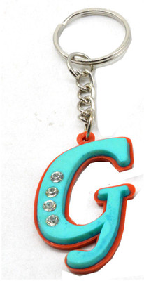 

Faynci Alphabet Letter G With attaractive diamonds Deep Sky Blue Key Chain Key Chain