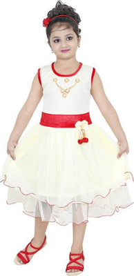 AADIGAS Girls Maxi/Full Length Party Dress(Multicolor, Sleeveless) available at flipkart for Rs.289