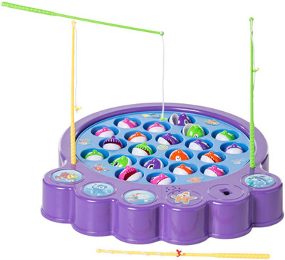 

TALKING GANESHA B/O Fish Catching Game with 21 Pieces Of Fish, 4 Fishing Rods and Fishing Pod Includes Music and Lights Function (Multicolor)(Multicolor)
