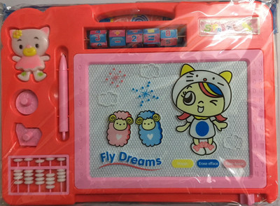 A2Z Drawing Board Large with slate, Chalk, Duster, abacus & maths(Multicolor)