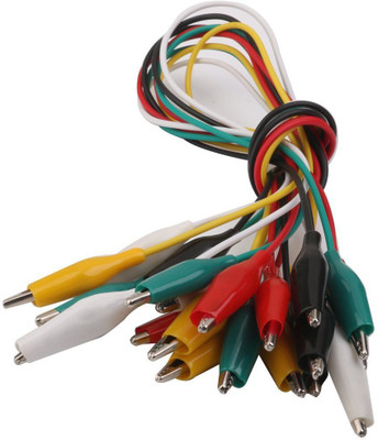 

Robocraze PZIN14013619 Imported 10 Pieces 50cm Double Ended Crocodile Clips Cable Alligator Clips Wire Testing(Multicolor)