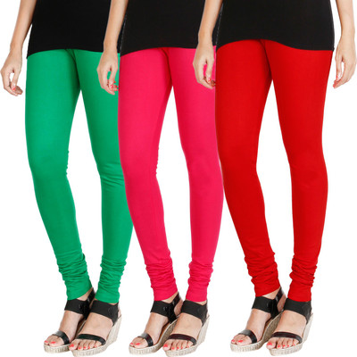 WEATHER CHANGER Ethnic Wear Legging(Red, Pink, Light Green, Solid)