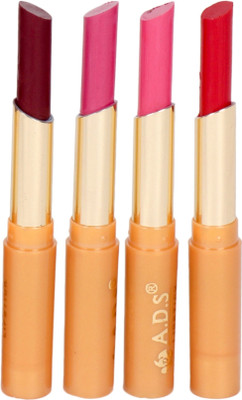 

ADS Waterproof matte & satin moisturising lipstick set of 4 multi color(Multicolor, 2.5 ml)