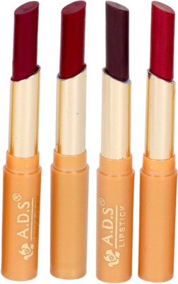 

ADS Waterproof matte moisturising lipstick set of 4 multi color(Multicolor, 2.5 ml)