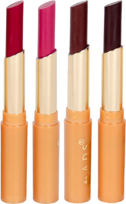 

ADS Waterproof matte & satin lipstick set of 4 multi color(Multicolor, 2.5 ml)