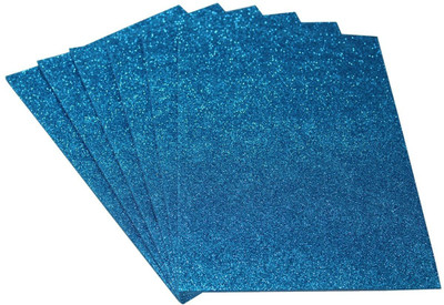 

Paraspapermart Glitter Eva Foam Pack of 5 Sheets 2 mm Thick Sky Blue Self Adhesive A4 Craft paper(Set of 1, Sky Blue)