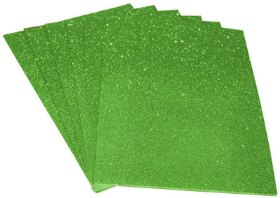 

Paraspapermart Pack Of 5 Sheets 2mm Thick Green Self Adhesive Glitter Eva Foam A4 Craft paper(Set of 1, Green)
