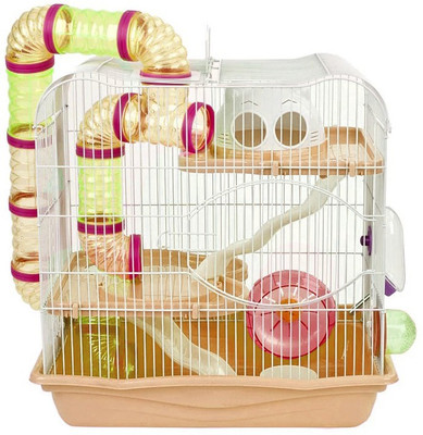 

Sage Square Playhouse & cage for Hamster/Dwarf/Gerbil/Mice-with Spare 2 Floors, Tunnel, Exercise Wheel, Water Bottle, Hide House & Food Tray Hamster, Chipmunk, Hedgehog, Mouse, Squirrel House