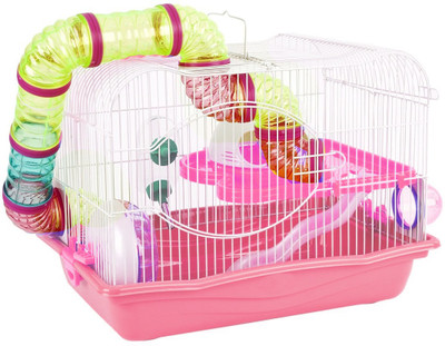 

Sage Square Playhouse/cage for Hamster/Dwarf/Gerbil/Mice-with Spare Floor, Tunnel, Exercise Wheel, Water Bottle, HideHouse & Food Tray Hamster, Chipmunk, Hedgehog, Mouse, Squirrel House