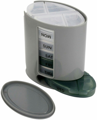 

NK-STORE 7 Days Pill-Pro Organizer With 7 Single Box And 4 Daily Compartments Pill Box(Multicolor)