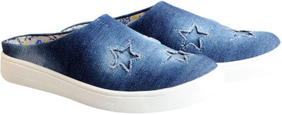 

FAUSTO Canvas Stylish Slip On Sneakers For Women(Navy, Navy blue