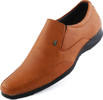 

Amanio Leather Formals Slip On For Men(Tan