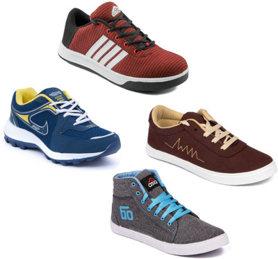 

Asian Men Casual & Running Shoes Combo Pack of 4 Casuals For Men(Multicolor