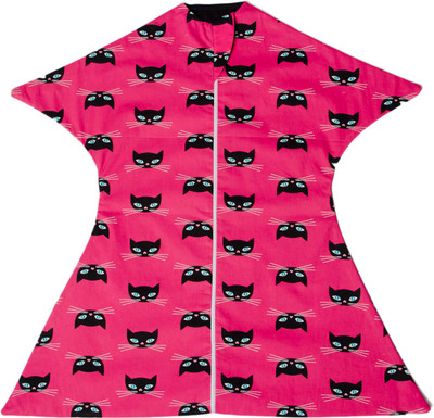 

TuddyBuddy SwaddleSleepPack: Swaddle for 0-6 months babies. Therapy for 'Moro' or Startle Reflex. Candy Pink Cat face Print, 100% Cotton Sleeping Bag(Pink