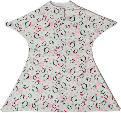 

TuddyBuddy SwaddleSleepPack: Swaddle for 0-6 months babies. Therapy for 'Moro' or Startle Reflex. Cute Baby Penguins Print 100% Cotton Sleeping Bag(White