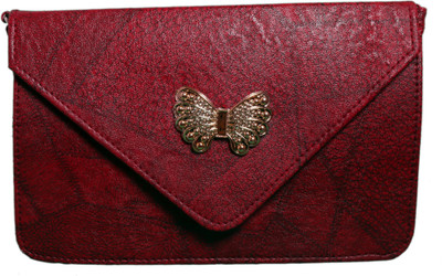

Easy Dealss Girls Casual Maroon PU Sling Bag