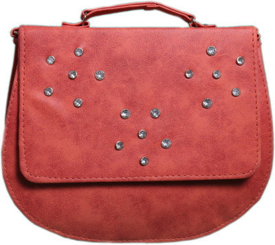 

Easy Dealss Girls Casual Orange PU Sling Bag