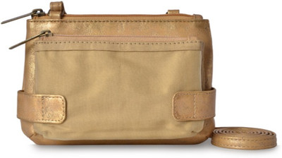 

Baggit Women Casual Gold PU Sling Bag