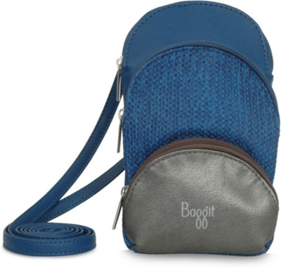 Baggit Women Casual Blue PU Sling Bag