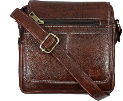 

Imex International Men Formal Brown Genuine Leather Sling Bag