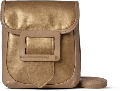 

Baggit Women Casual Gold PU Sling Bag