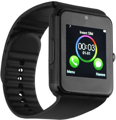 

Wonder World ® Phone Support TF Sim Card MP3 Push Message Black Smartwatch(Black Strap Free Size)