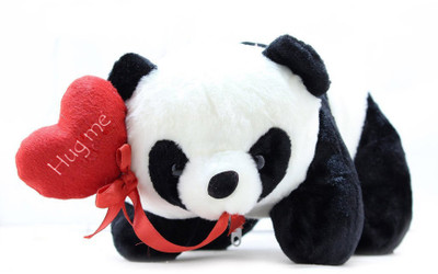 

Tickles Loving Panda With Hug Me Romantic Heart Valentine day Gift - 26 cm(Black)