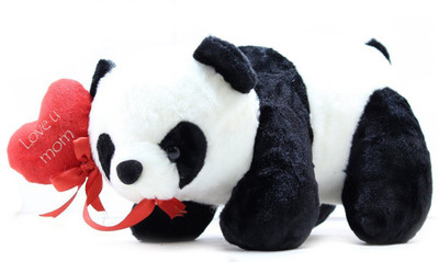 

Tickles Love You Mom Heart Panda Mothers Day Special Gift - 26 cm(Black)
